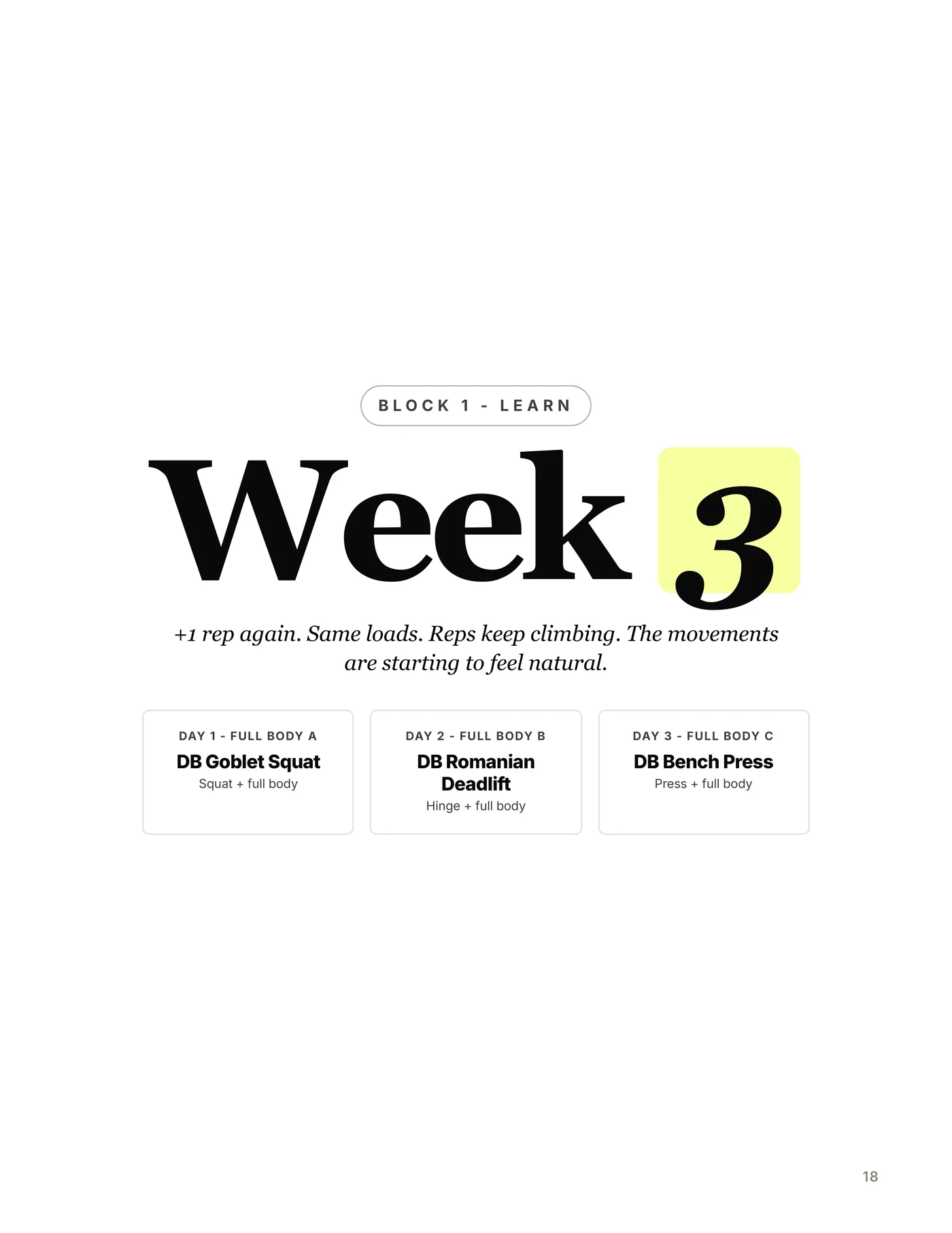 Your First 12 Weeks, exercise glossary