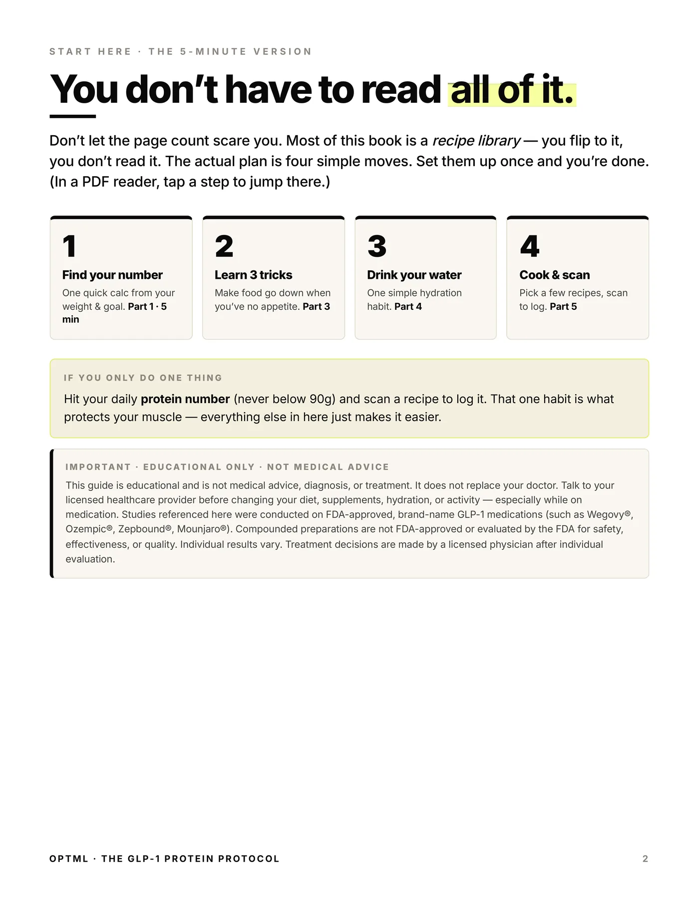 The GLP-1 Protein Protocol, set your numbers