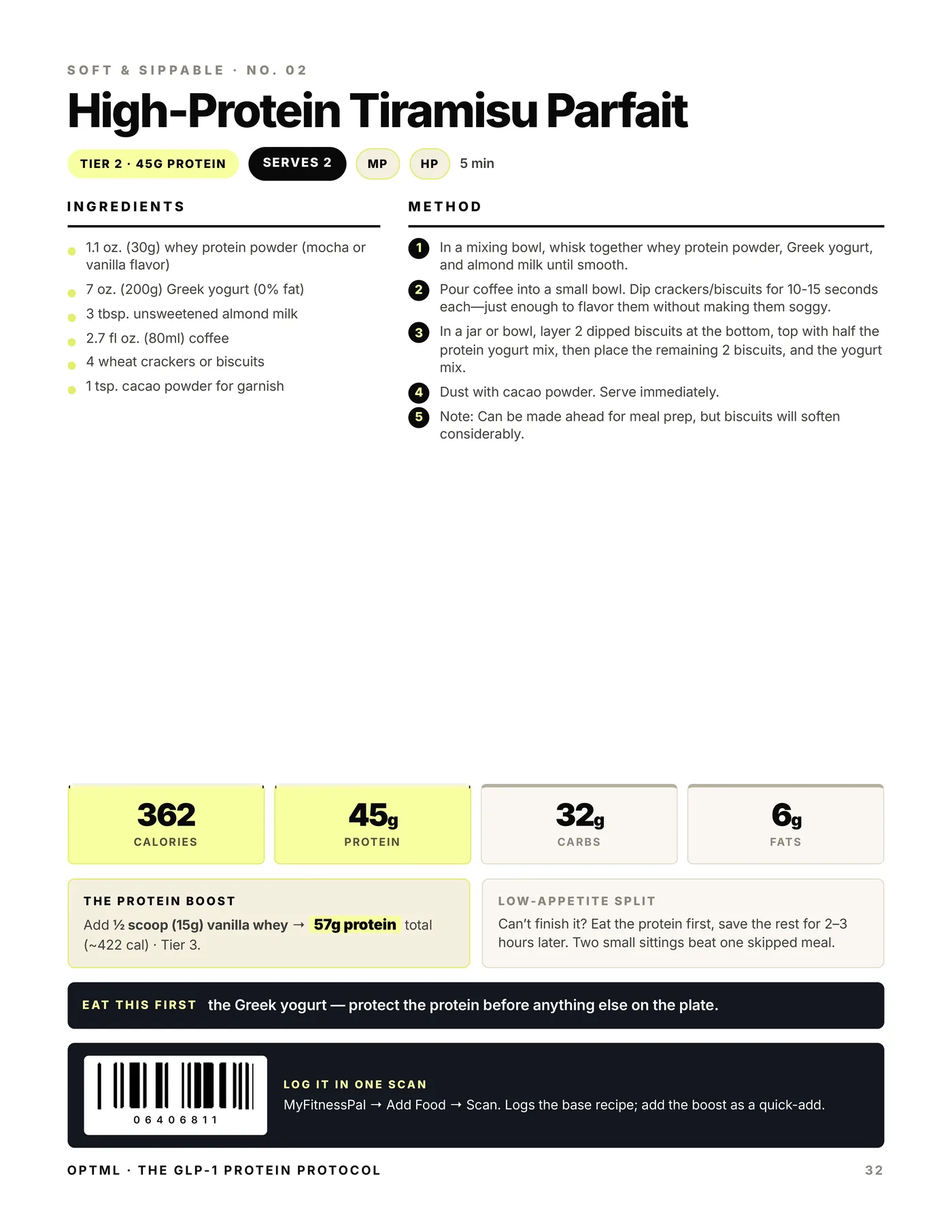 The GLP-1 Protein Protocol, inside the pack