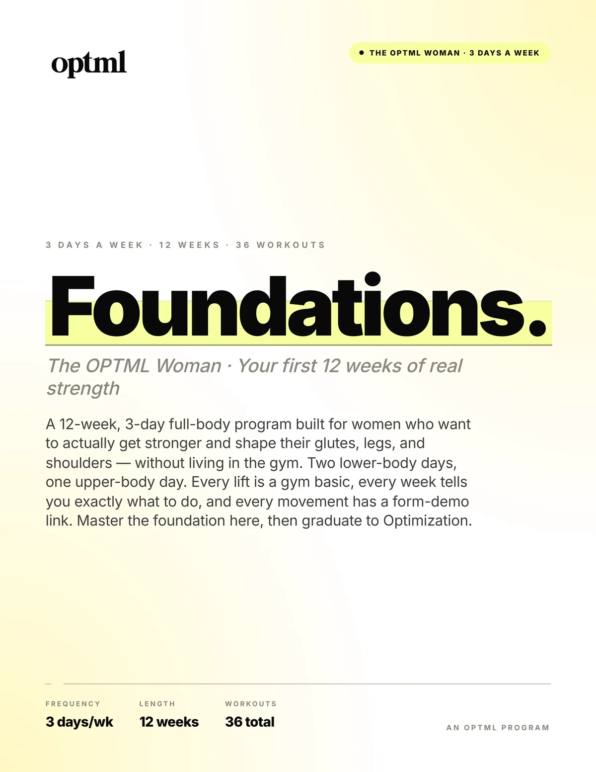 The OPTML Woman — Foundations