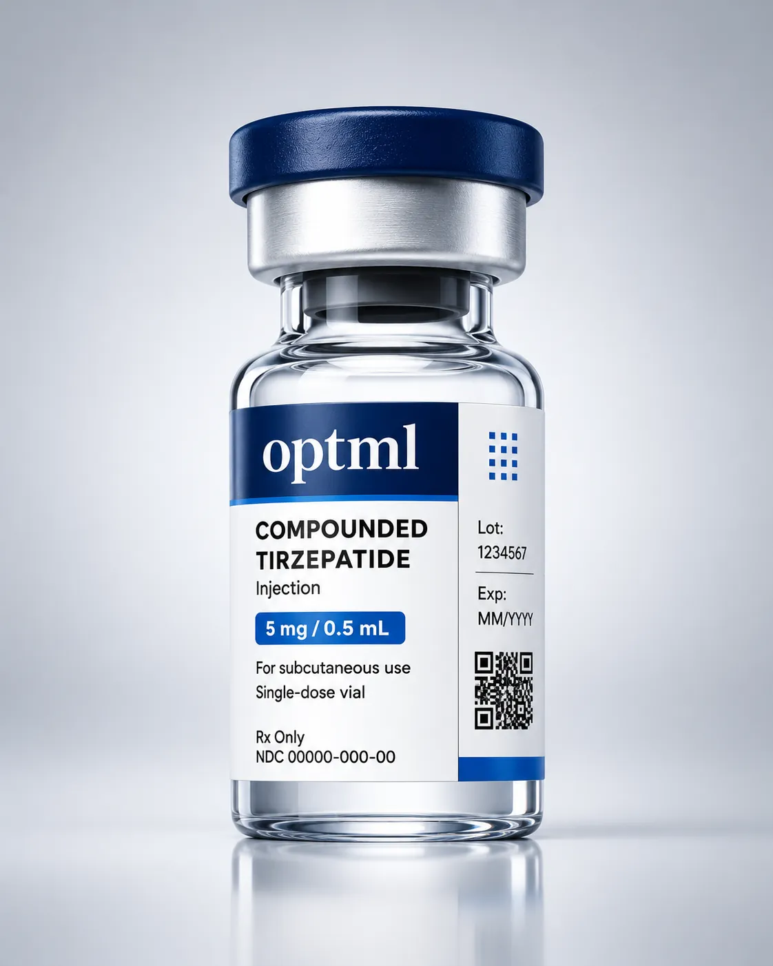 OPTML compounded tirzepatide vial